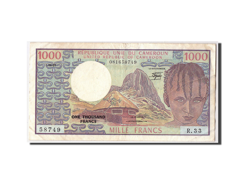 Camerun, 1000 Francs, 1981, KM:16d, 1981-06-01, BB