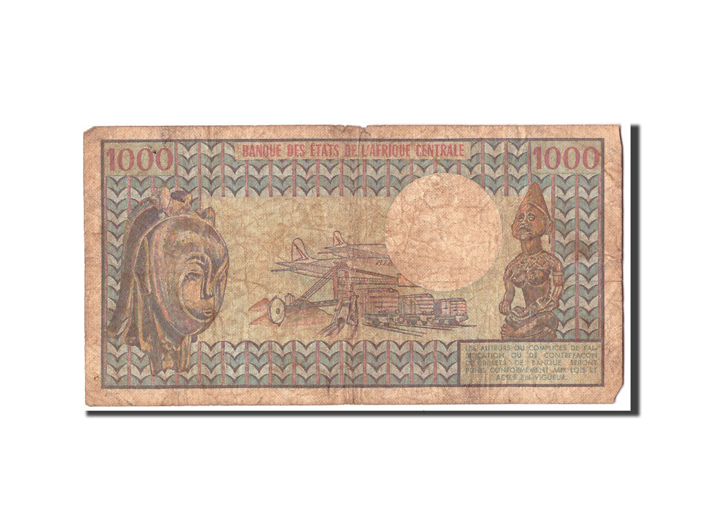 République Centrafricaine, 1000 Francs, 1980, 1980-01-01, KM:10, B