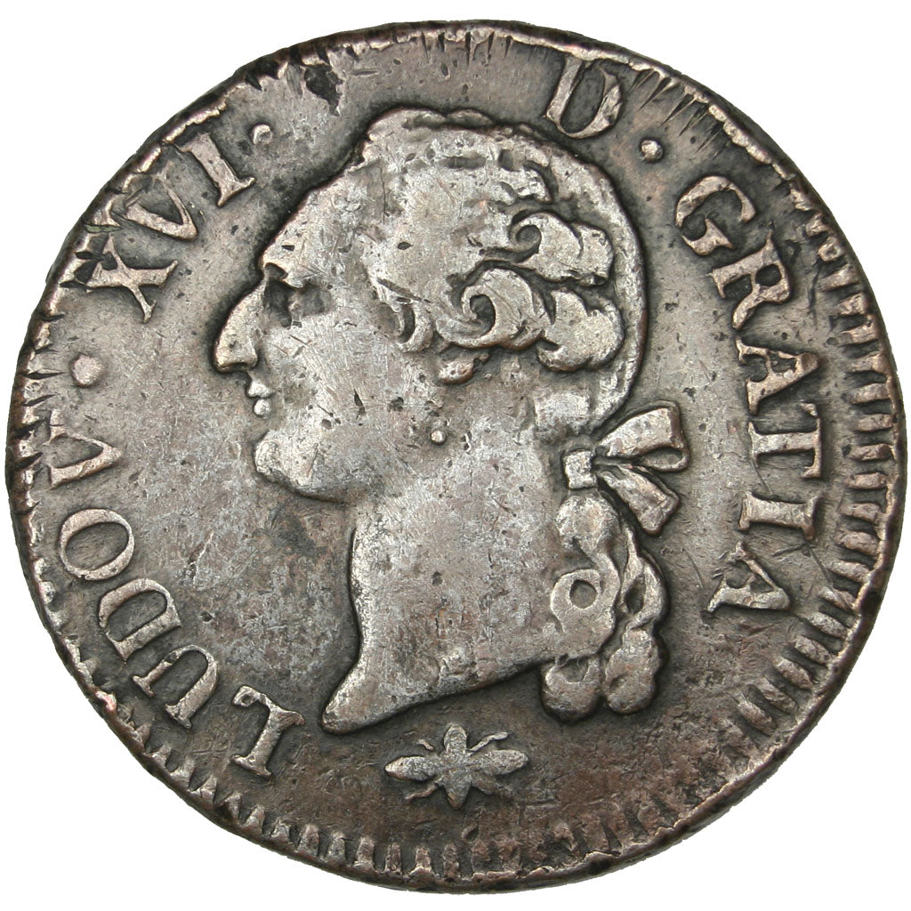 Francia, Sol, 1791, Lyons, BB, Rame, Gadoury:350