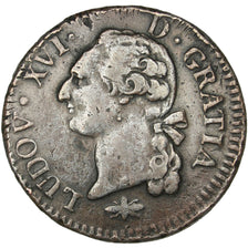 Francia, Sol, 1791, Lyons, BB, Rame, Gadoury:350