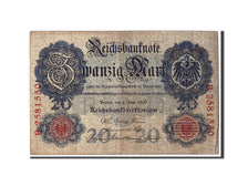 Geldschein, Deutschland, 20 Mark, 1907, 1907-06-08, KM:28, SGE+