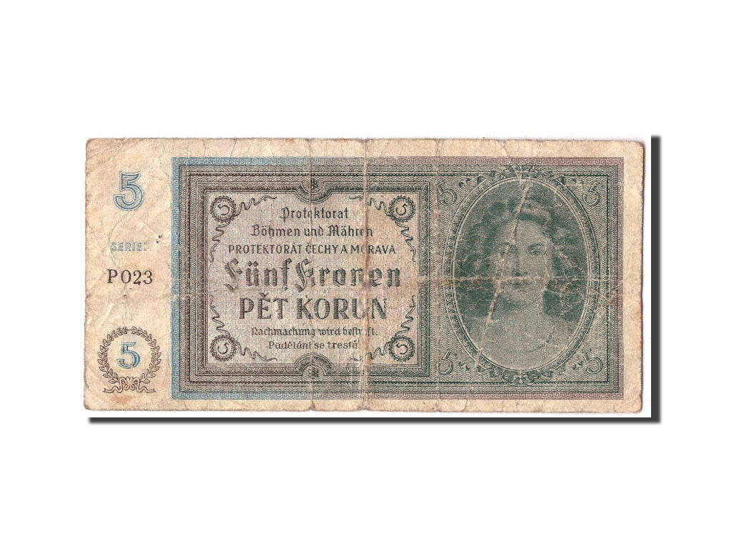 Bohemia and Moravia, 5 Korun, Undated (1940), KM:4a, G(4-6)