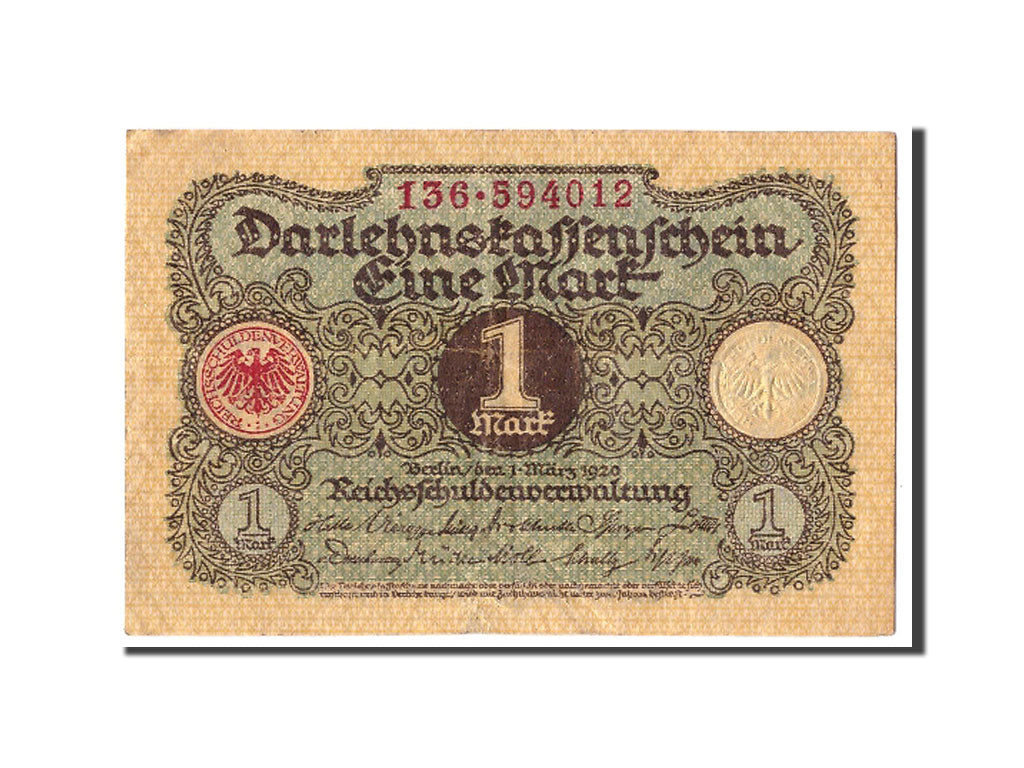 Germania, 1 Mark, 1920, KM:58, 1920-03-01, BB