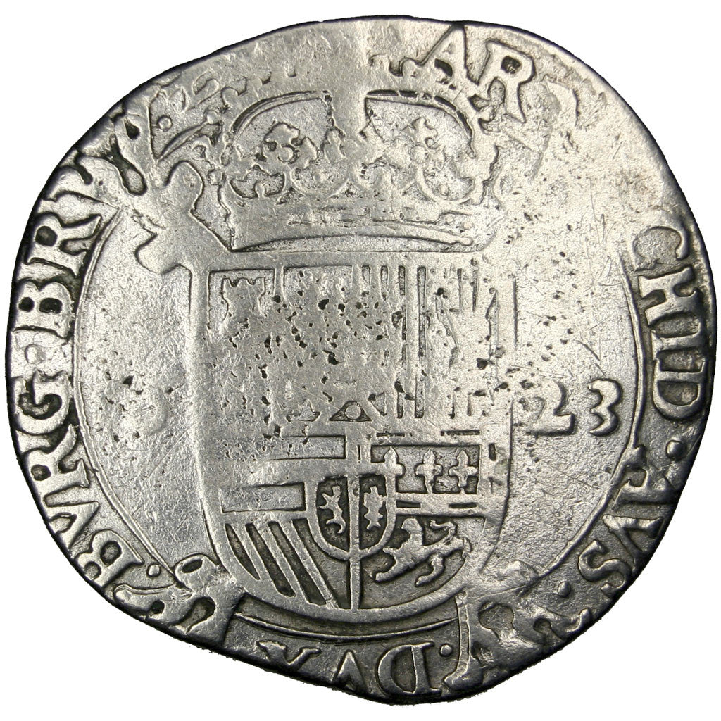 Coin, Spanish Netherlands, BRABANT, Escalin, 1623, Antwerp, VF(30-35), Silver