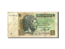 Tunisia, 5 Dinars, 1993, 1993-11-07, KM:86, F(12-15)