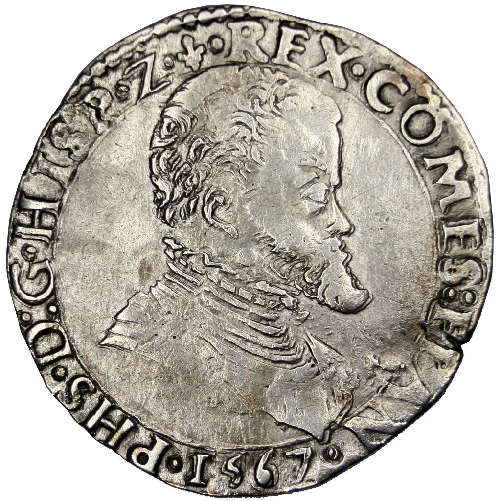 Belgium, 1/5 Ecu, 1567, Bruges, EF(40-45), Silver, 6.60