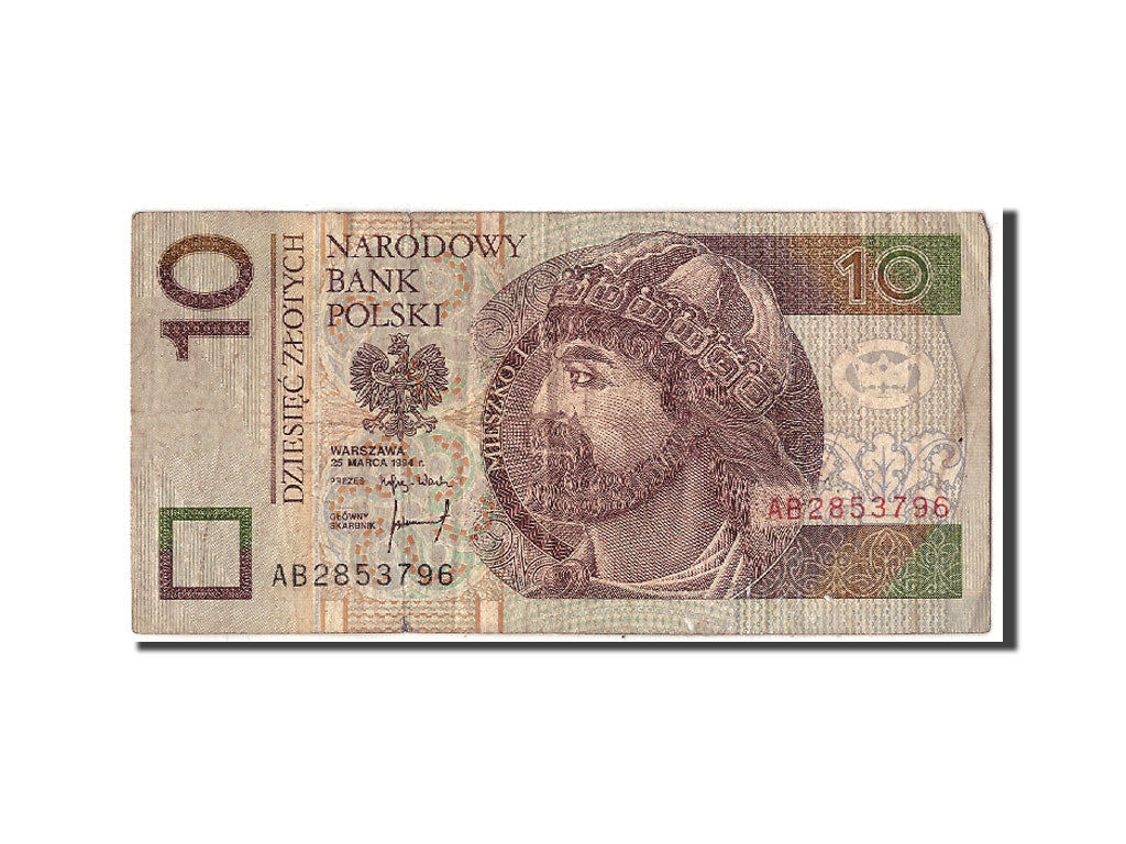 Billet, Pologne, 10 Zlotych, 1994, 1994-03-25, KM:173a, B