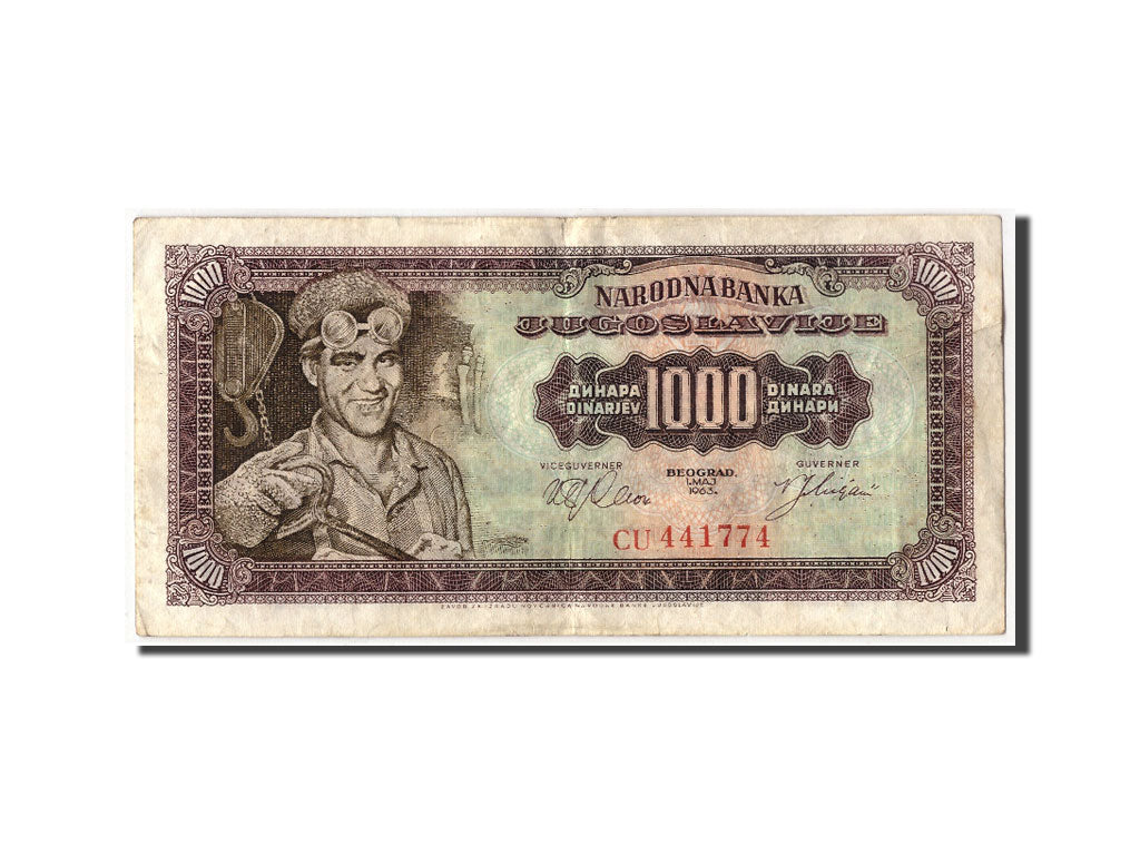 Banknote, Yugoslavia, 1000 Dinara, 1963, 1963-05-01, KM:75a, VF(20-25)
