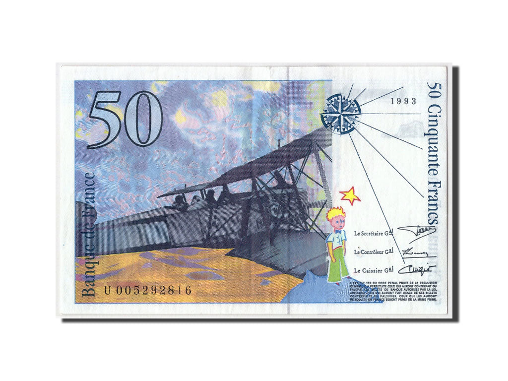 Francia,  50 Francs St Exupéry, 1993, KM:157b, Fayette:72.2, MBC+