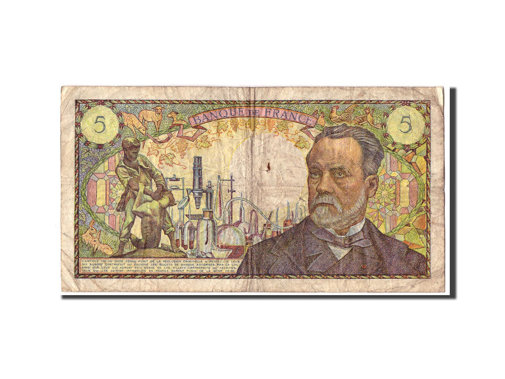 France, 5 Francs Pasteur, 1970-01-08, KM:146b, Fayette:61.12, B