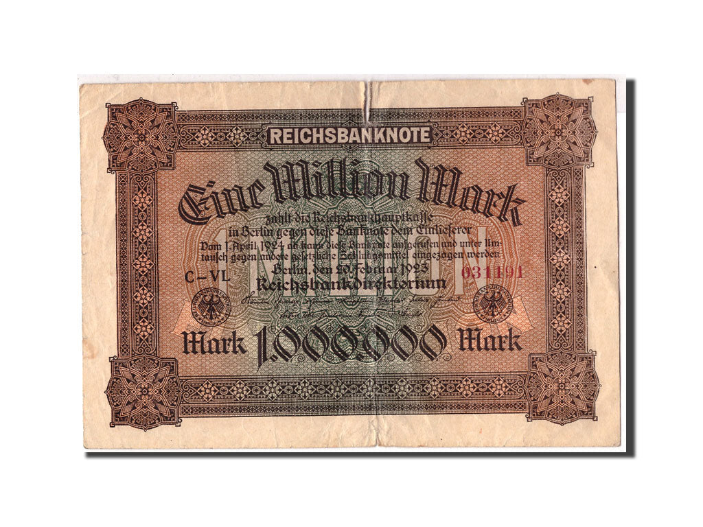 Germany, 1 Million Mark, 1923, KM:86a, 1923-02-20, F(12-15)