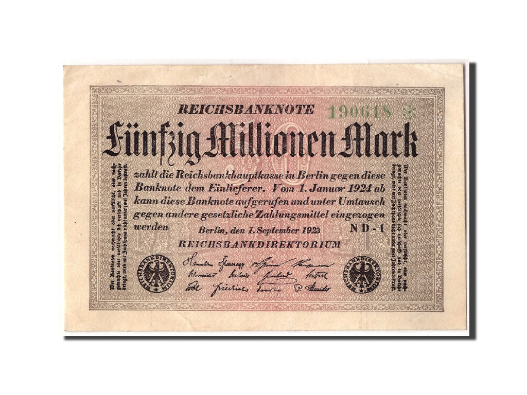 Banknote, Germany, 50 Millionen Mark, 1923, 1923-09-01, KM:109b, EF(40-45)