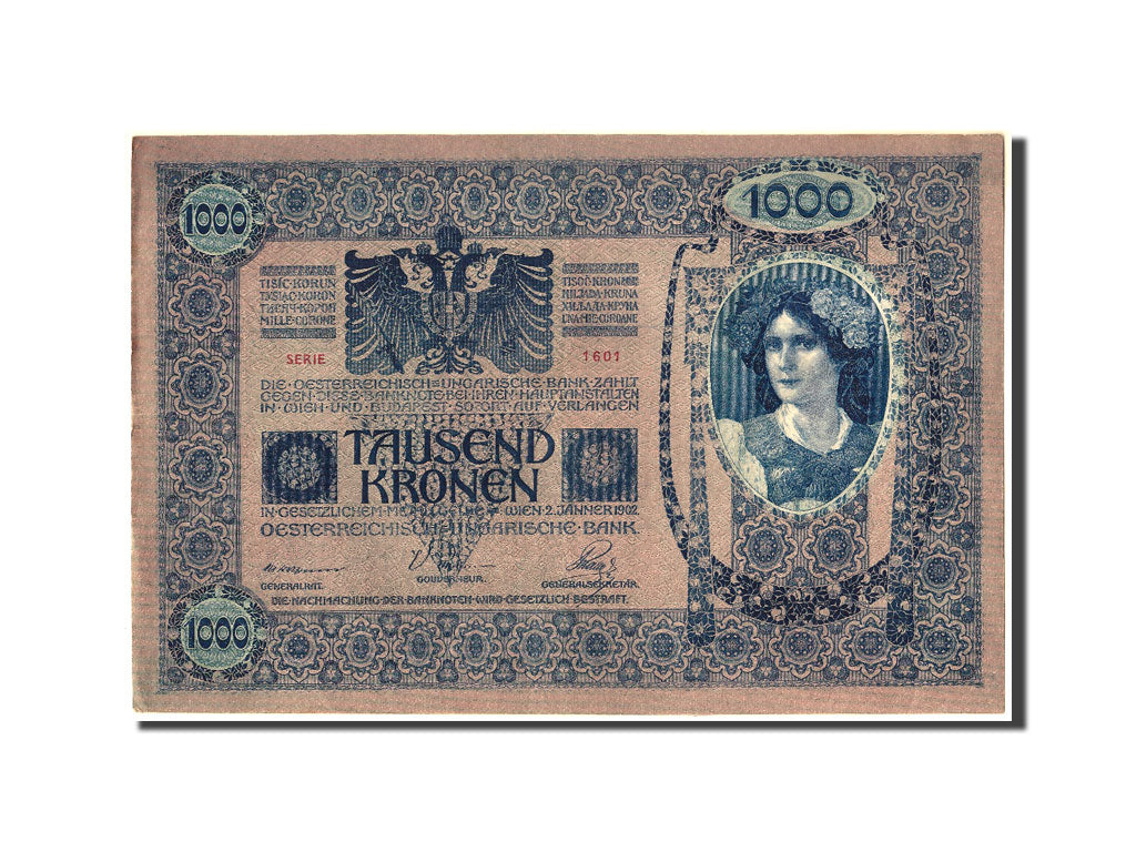 Austria, 1000 Kronen, Undated (1919), KM:59, 1902-01-02, AU(50-53)