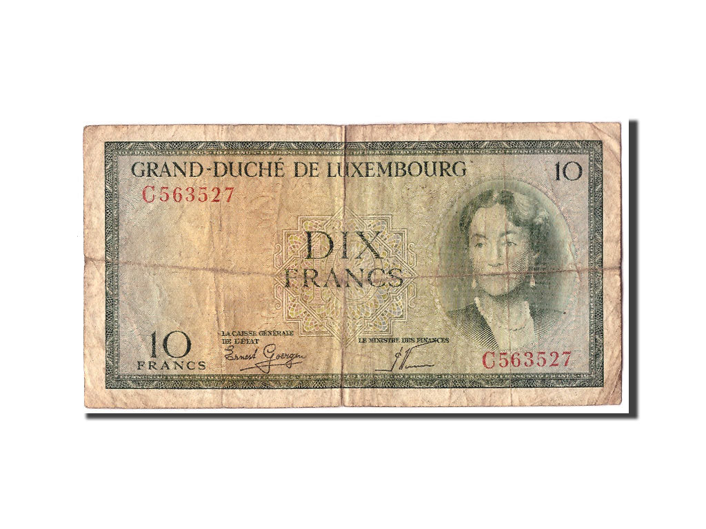Banconote, Lussemburgo, 10 Francs, Undated (1954), KM:48a, B