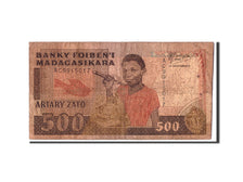 Biljet, Madagascar, 500 Francs = 100 Ariary, Undated (1988-93), KM:71a, AB+