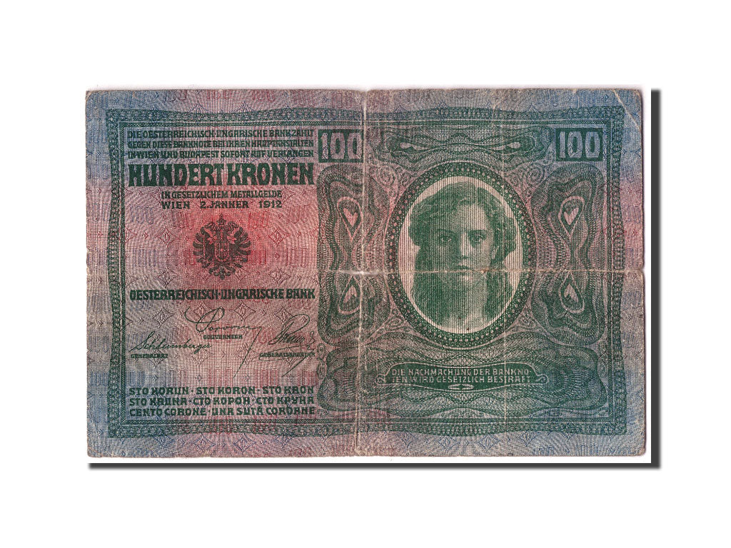 Austria, 100 Kronen, Undated (1919), KM:56, 1912-01-02, G(4-6)