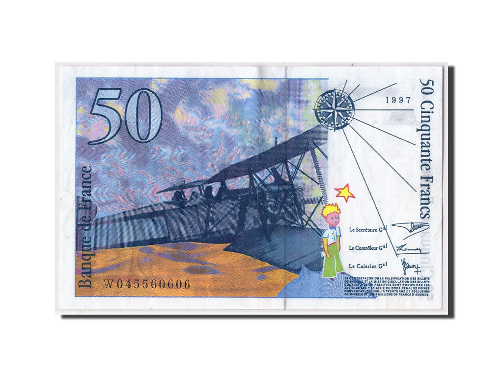 France, 50 Francs St Exupéry, 1997, KM:157Ad, , Fayette:73.4, AU(50-53)