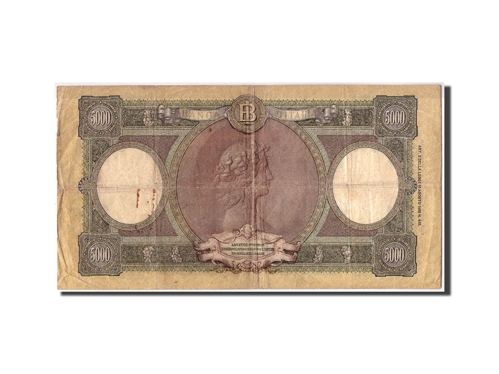 Italia, 5000 Lire, 1953, KM:85b, 1953-02-07, RC+
