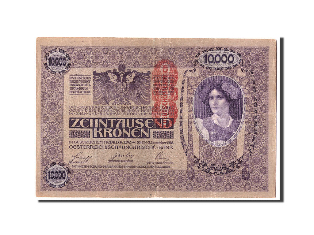 Autriche, 10,000 Kronen, Undated (1919), 1918-11-02, KM:64, TB