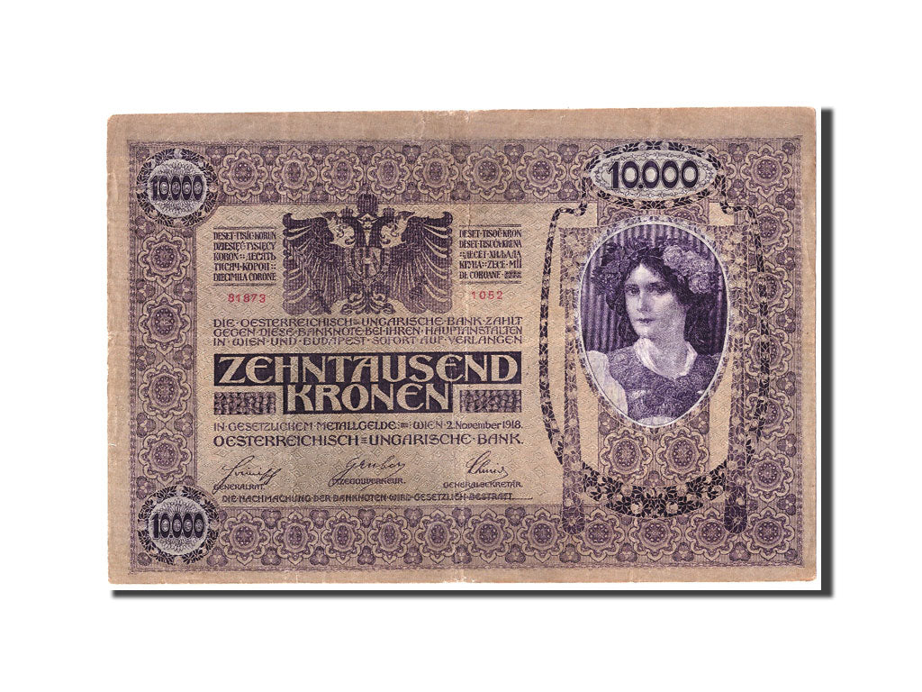 Autriche, 10,000 Kronen, Undated (1919), 1918-11-02, KM:64, TB