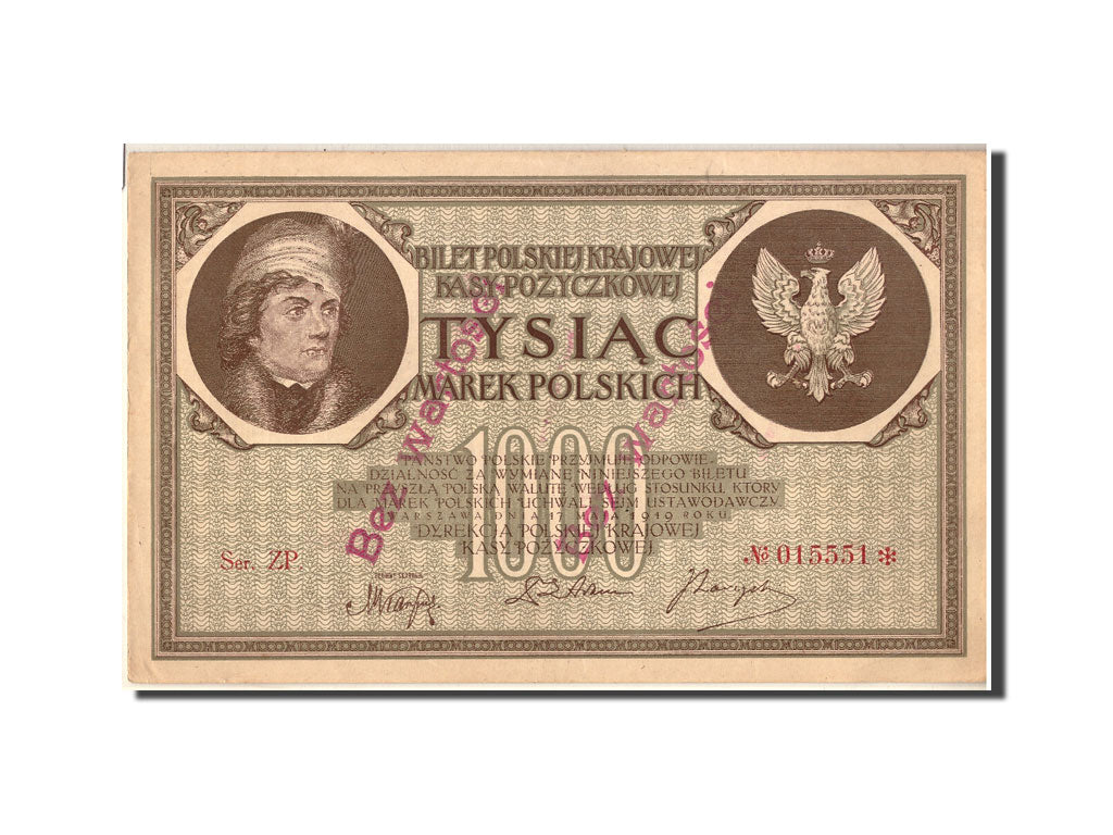 Poland, 1000 Marek, 1919, 1919-05-17, KM:22d, AU(55-58)