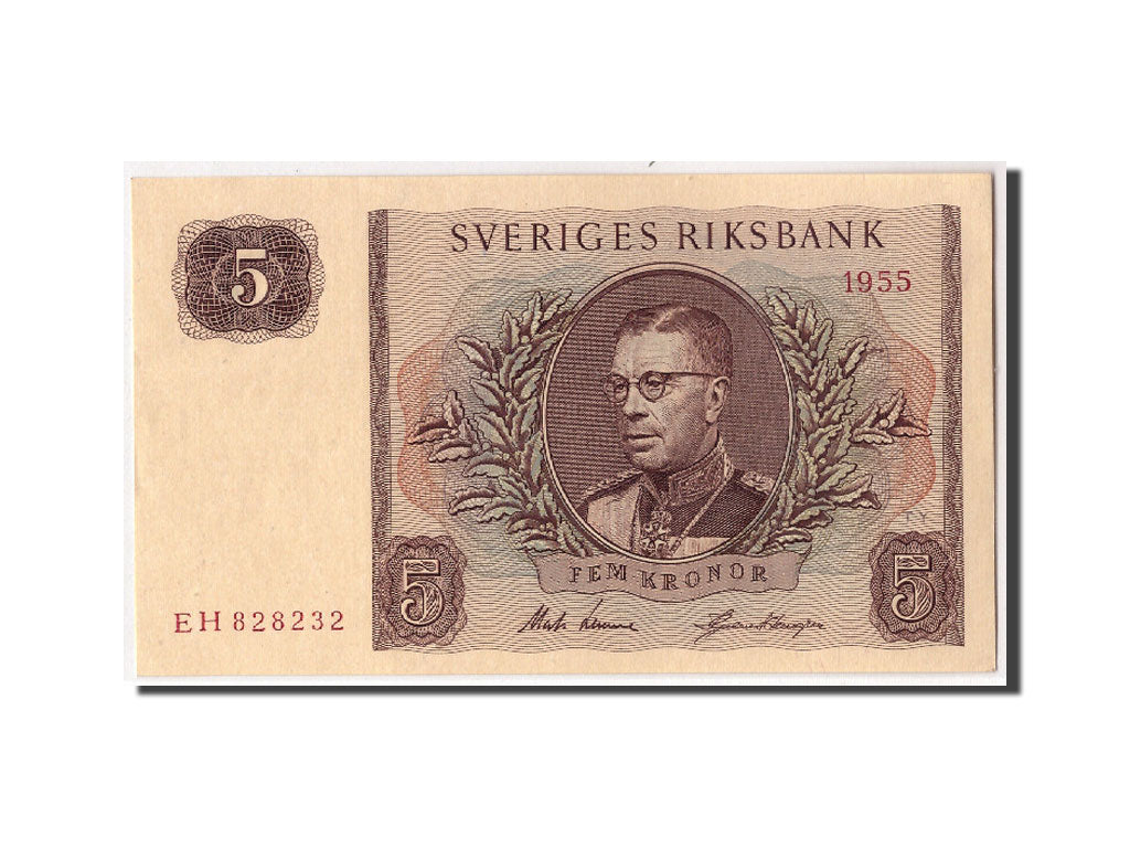 Schweden, 5 Kronor, 1955, KM:42b, UNZ-