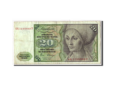 GERMANY - FEDERAL REPUBLIC, 20 Deutsche Mark, KM:32d, 1980-01-02, VG(8-10)