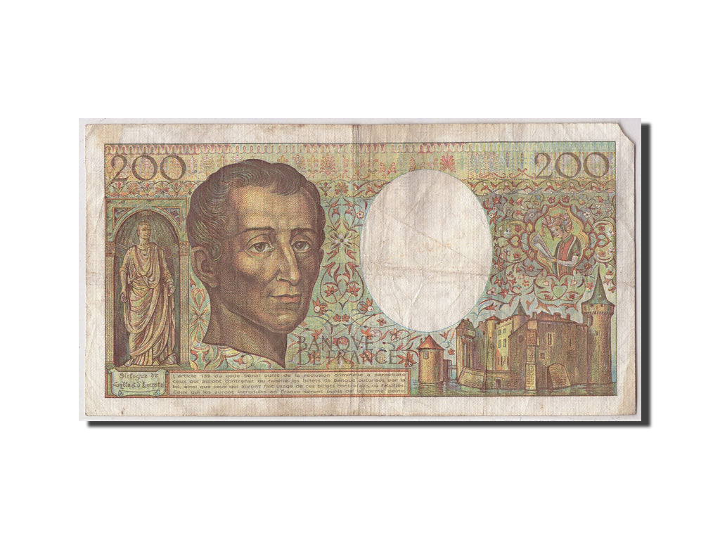 Francia, 200 Francs Montesquieu, 1987, KM:155b, Fayette:70.7, RC