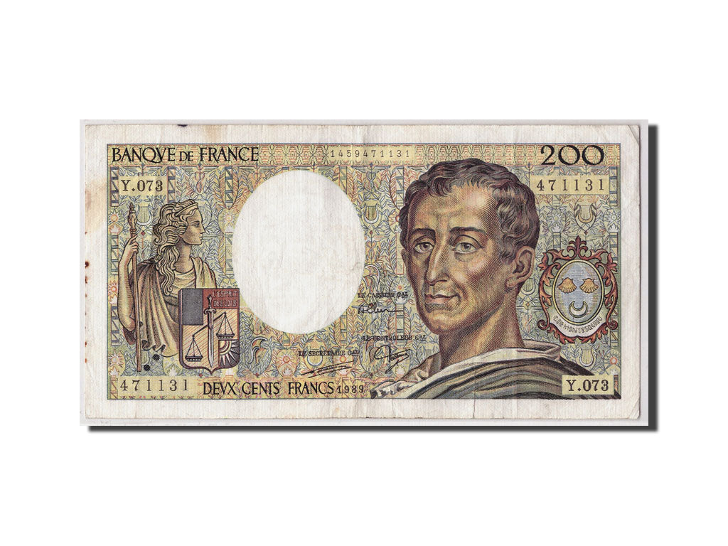 France, 200 Francs Montesquieu, 1989, KM:155c, Fayette:70.9, TB
