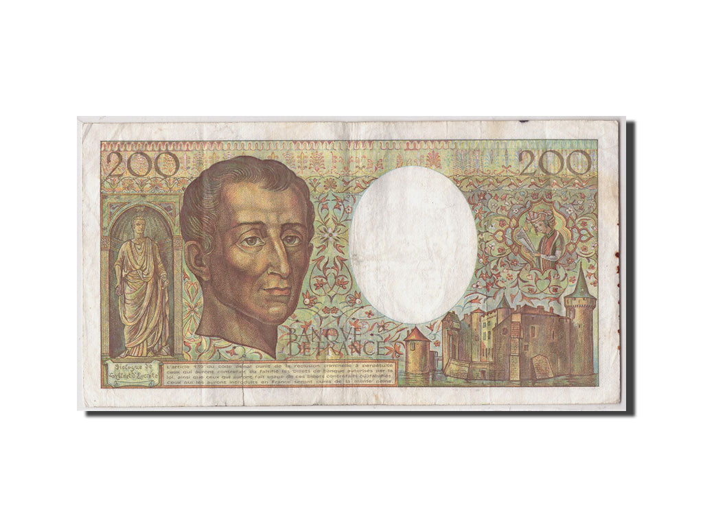 France, 200 Francs Montesquieu, 1989, KM:155c, Fayette:70.9, TB