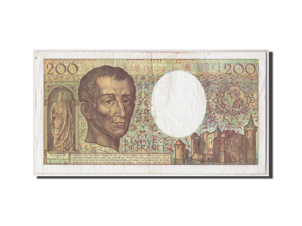 France, 200 Francs Montesquieu, 1992, KM:155e, Fayette:70.12a, VF(30-35)