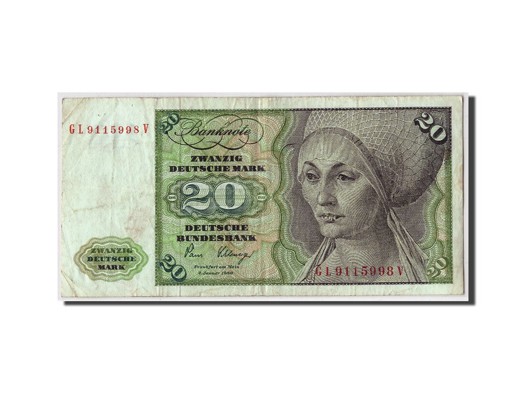 Banknote, GERMANY - FEDERAL REPUBLIC, 20 Deutsche Mark, 1980, 1980-01-02