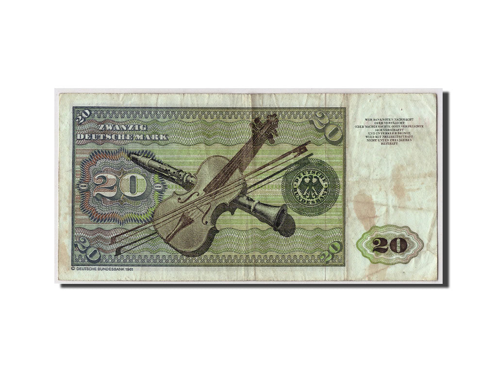 Banknote, GERMANY - FEDERAL REPUBLIC, 20 Deutsche Mark, 1980, 1980-01-02