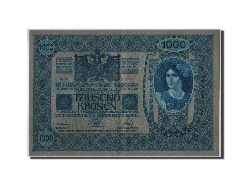 Geldschein, Österreich, 1000 Kronen, 1902, 1922-01-02, KM:8a, VZ+