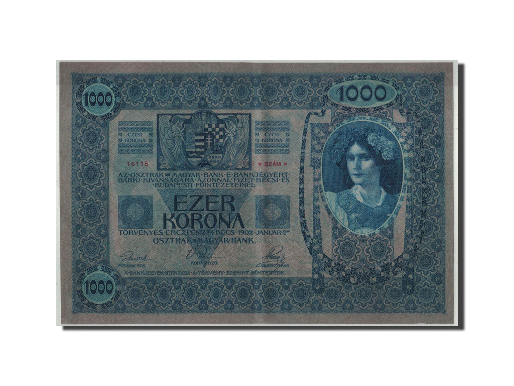Geldschein, Österreich, 1000 Kronen, 1902, 1922-01-02, KM:8a, VZ+
