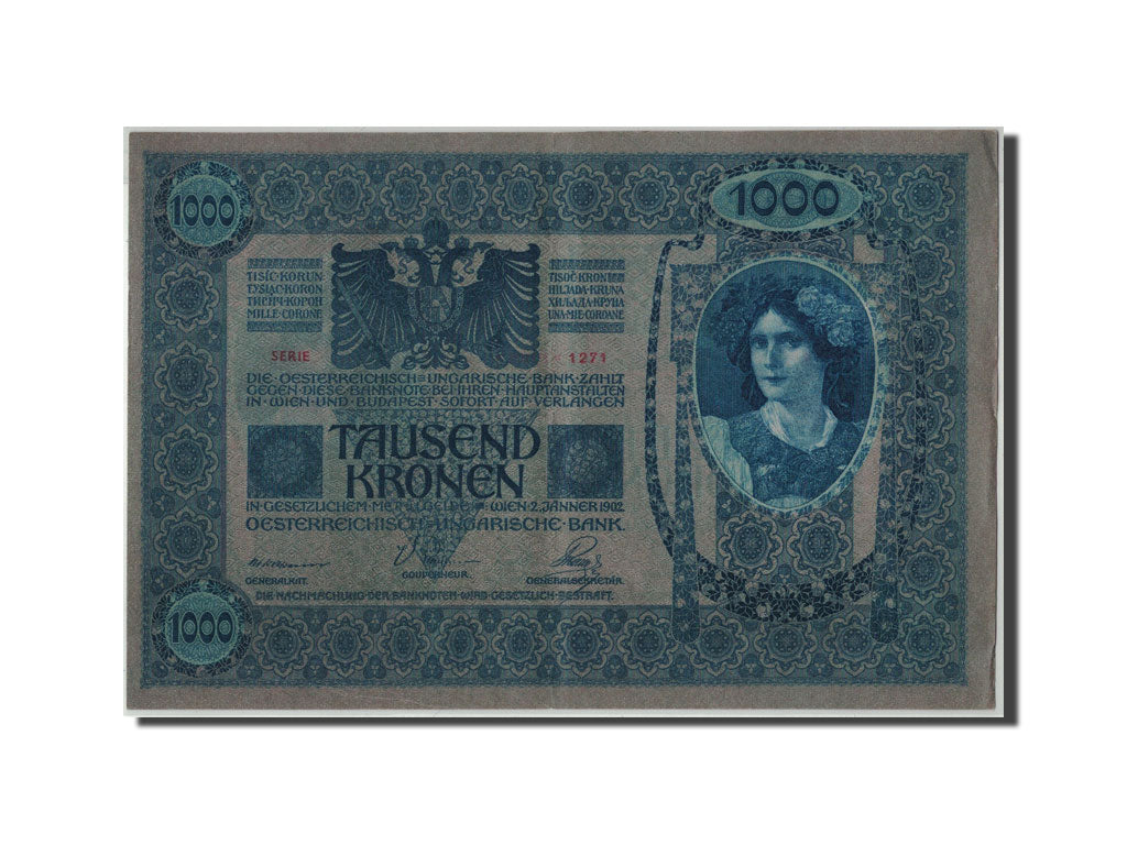 Austria, 1000 Kronen, 1902, 1922-01-02, KM:8a, BB+