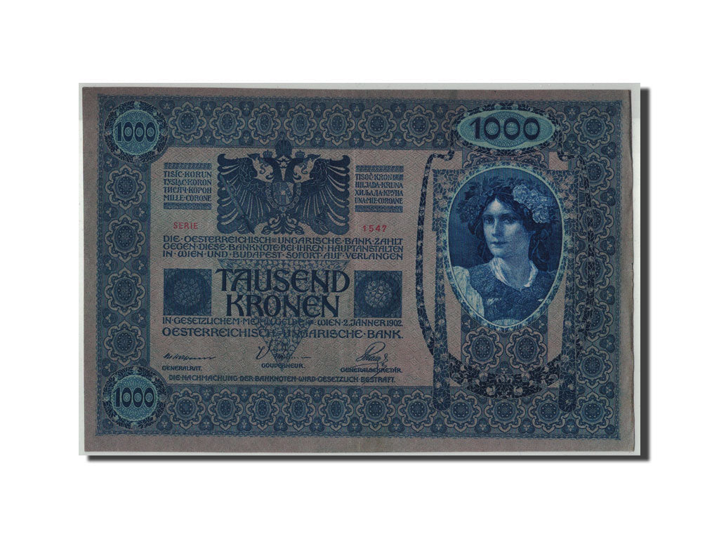 Banknote, Austria, 1000 Kronen, Undated (1919), 1922-01-02, KM:59, AU(50-53)