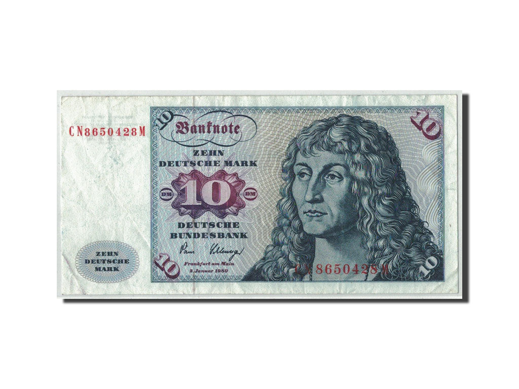 République fédérale allemande, 10 Deutsche Mark, 1980, KM:31d, 1980-01-02