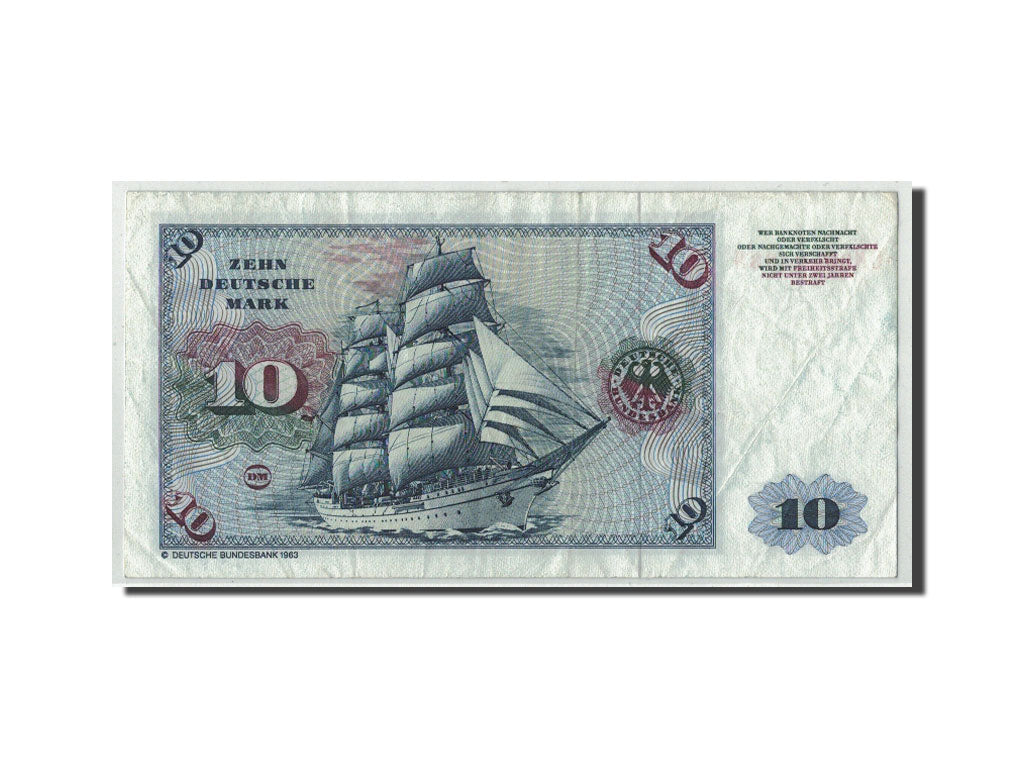 République fédérale allemande, 10 Deutsche Mark, 1980, KM:31d, 1980-01-02