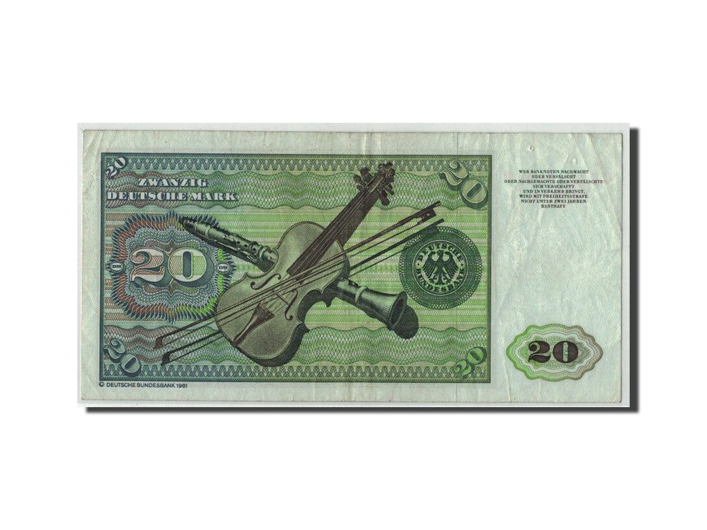 GERMANY - FEDERAL REPUBLIC, 20 Deutsche Mark, 1980, KM:32d, 1980-01-02