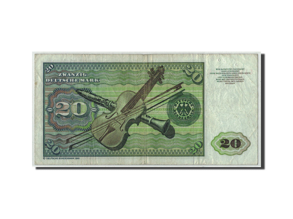 GERMANY - FEDERAL REPUBLIC, 20 Deutsche Mark, 1980, KM:32d, 1980-01-02