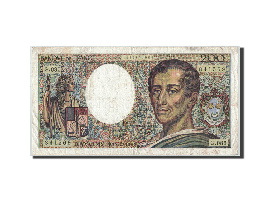 Francia, 200 Francs Montesquieu, 1990, KM:155d, Fayette:70.10a, BC