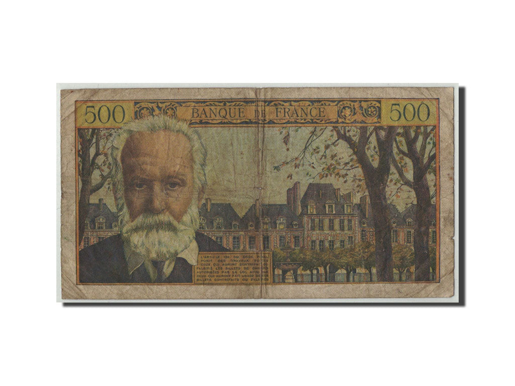 Francia, 500 Francs Victor Hugo, 1954-03-04, KM:133a, Fayette:35.2, B