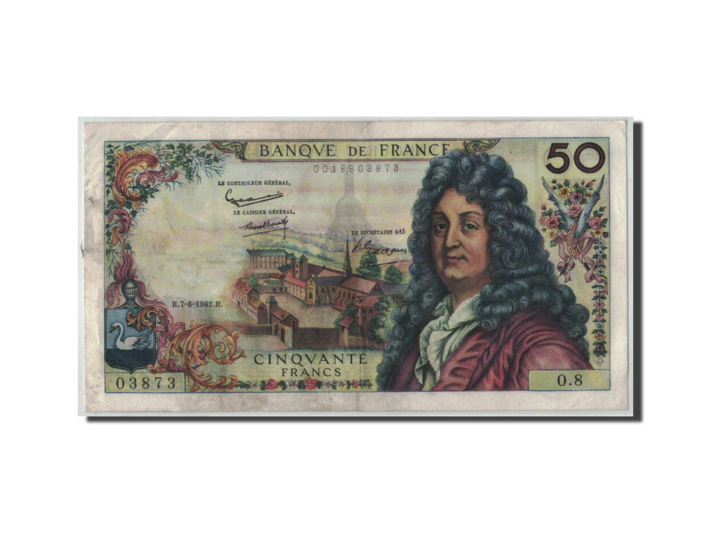 Banknote, France, 50 Francs, 50 F 1962-1976 ''Racine'', 1962, 1962-06-07