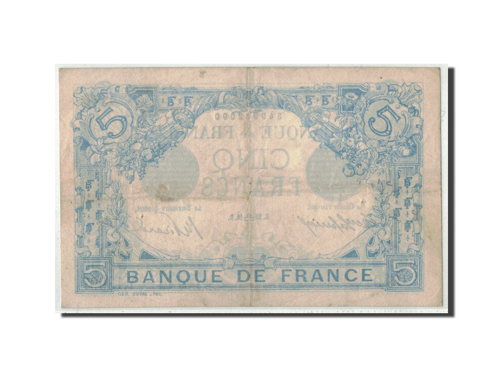 Billet, France, 5 Francs, 5 F 1912-1917 ''Bleu'', 1916, 1916-09-20, TTB