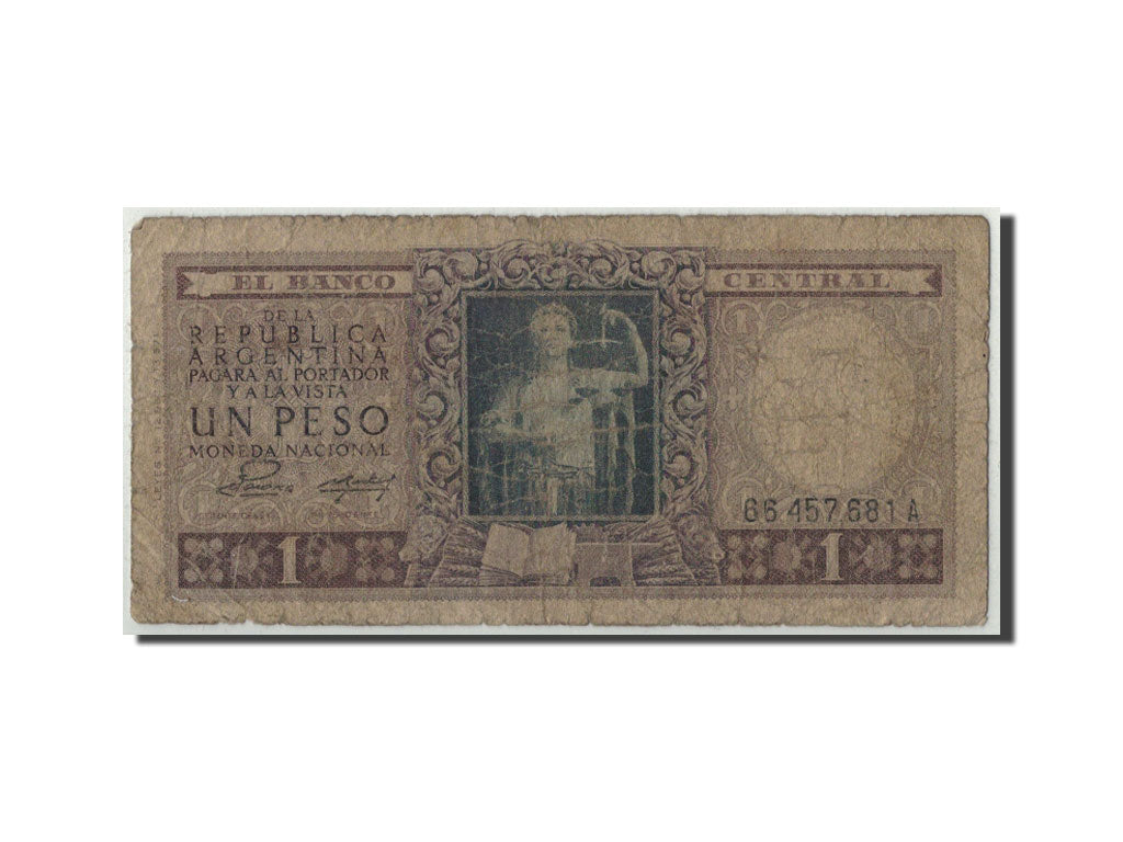 Billete, 1 Peso, Undated (1956), Argentina, KM:263a, RC