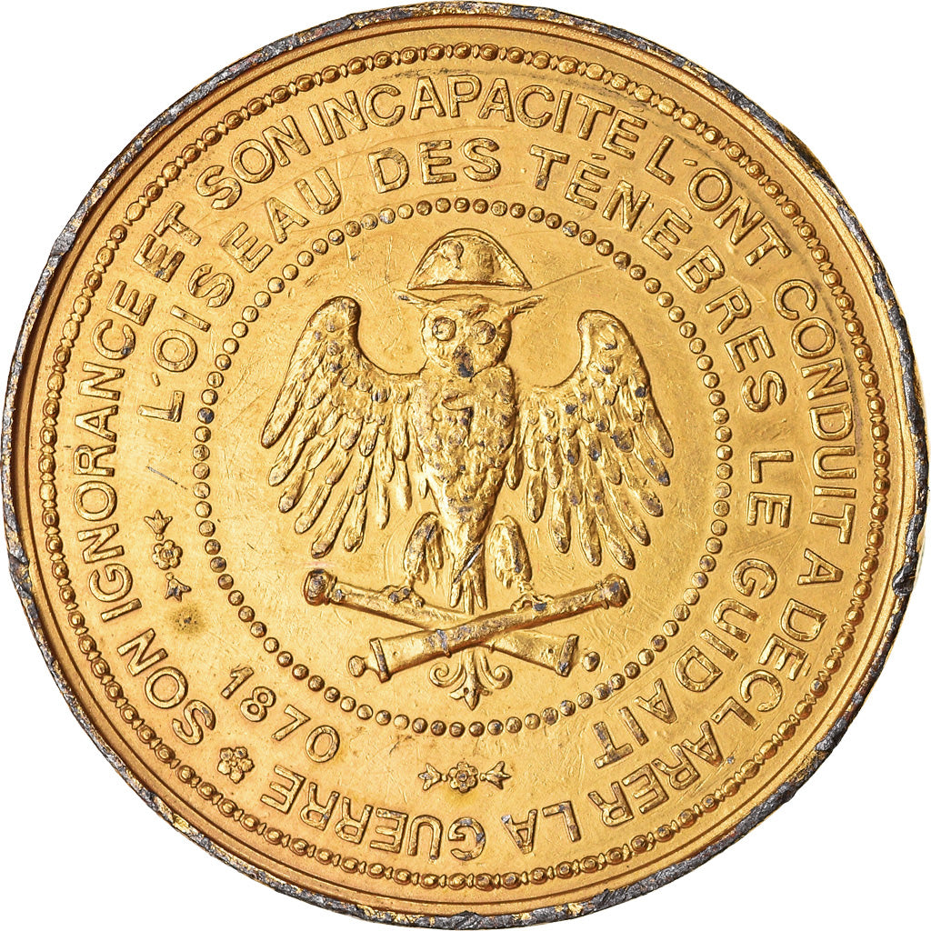 Francia, medalla, Napoléon III, Guerre de 1870, Satirique, History, 1870