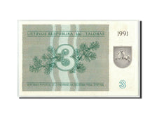 Banknot, Litwa, 3 (Talonas), 1991, KM:33b, UNC(65-70)