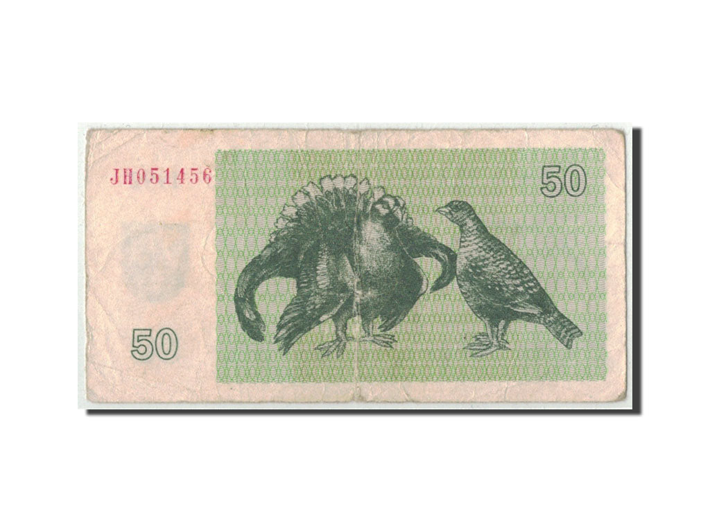 Lithuania, 50 (Talonas), 1992, KM:41, VF(20-25)