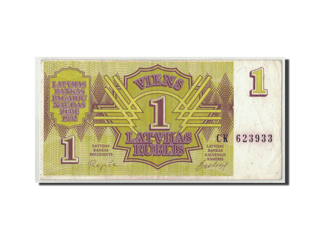 Banknot, Łotwa, 1 Rublis, 1992, KM:35, VF(20-25)
